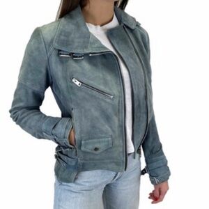 Anthropologie Suede Moto/Biker Jacket S